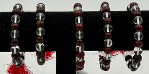 Quartz Crystal and Rosewood Mala bracelet