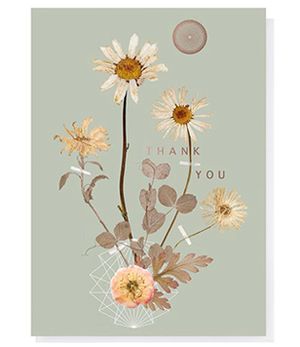 Greeting Card - Thank You Sepia Daisy