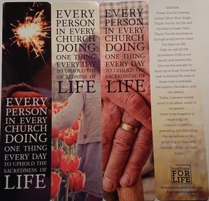 AFL Prayer for Life Bookmarks