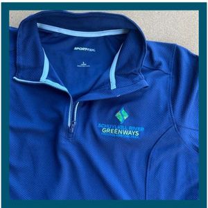 Blue logo quarter zip mens