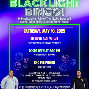 Brown & Young Black Light Bingo