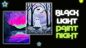 Blacklight Paint Night!  (Acrylics on 16x20 canvas)