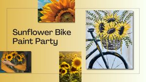 Sunflower Bike Paint Party (Acrylics on 16x20 canvas)
