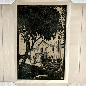 Mary Bonner Framed Woodblock Print of The Alamo